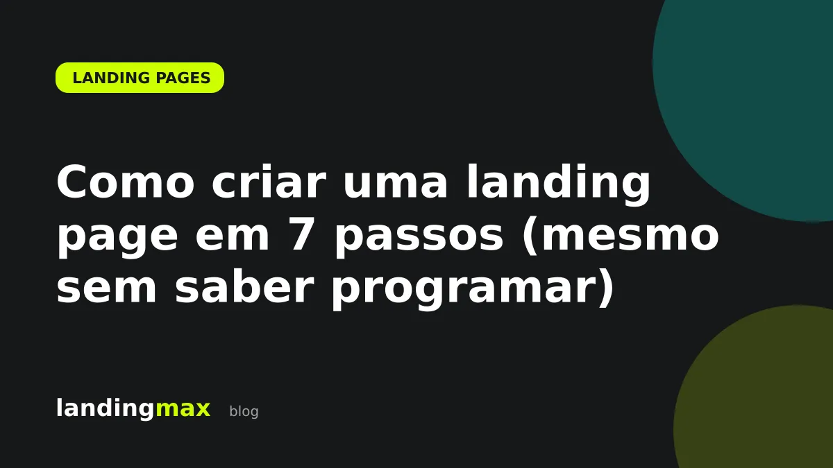 Passo a passo para criar uma landing page