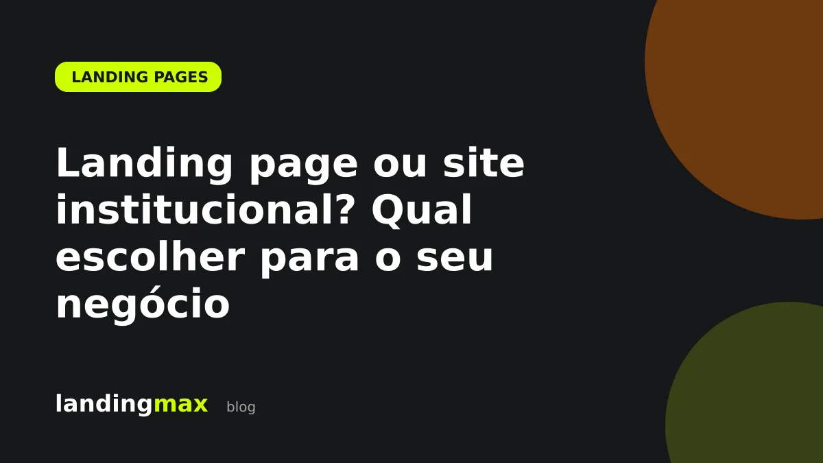 Comparação entre landing page e site institucional