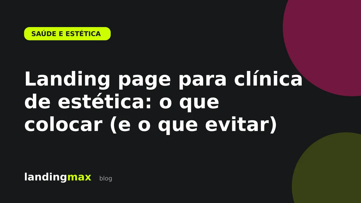 Página de clínica de estética aberta no celular