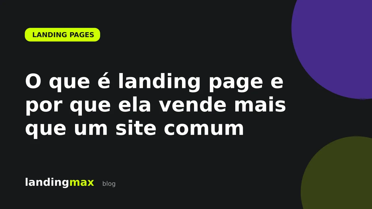 Ilustração de uma landing page aberta no celular