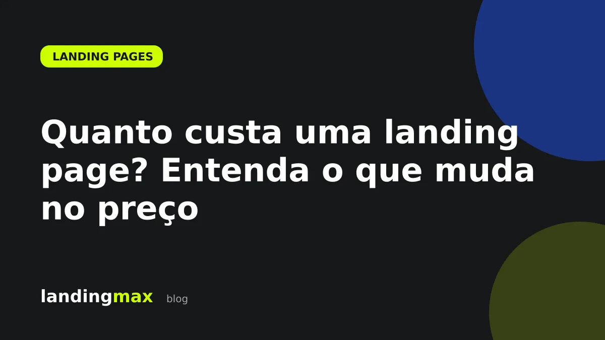Calculadora representando o custo de uma landing page