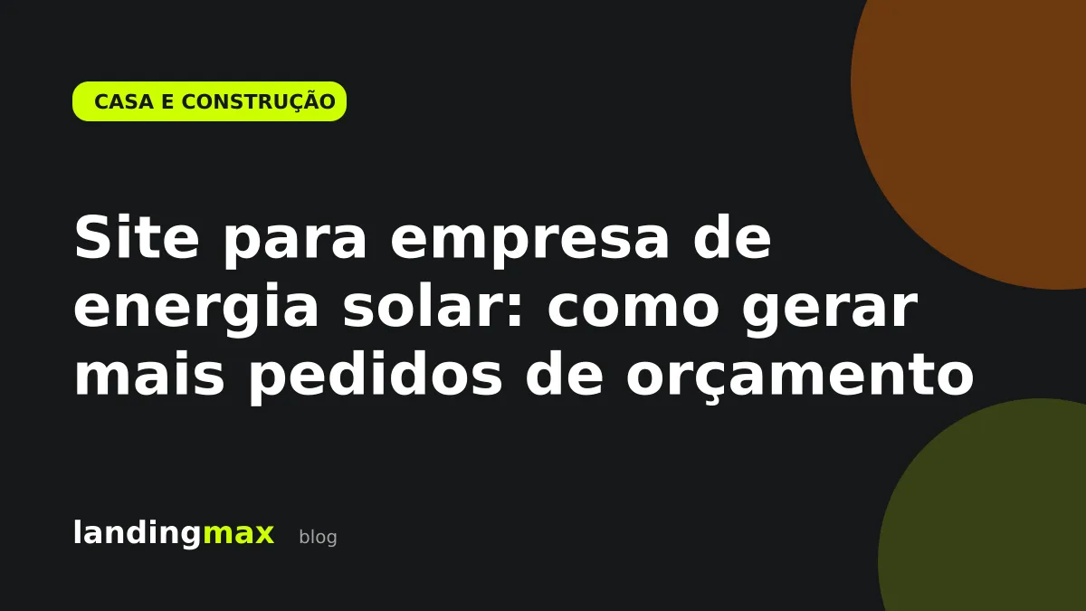 Sol representando um site para empresa de energia solar