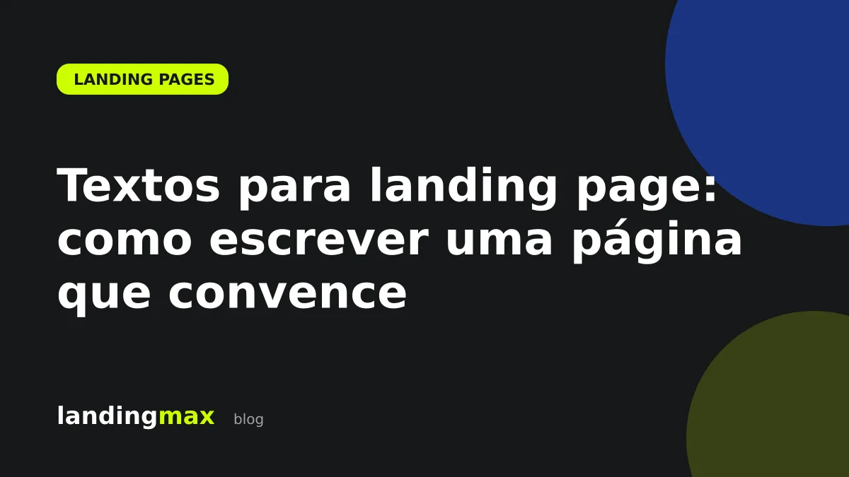 Documento representando os textos de uma landing page